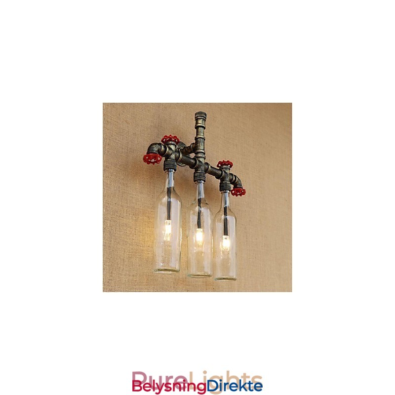 Retro Industriell Vindbryter Med Vannflaske Vegglampe
