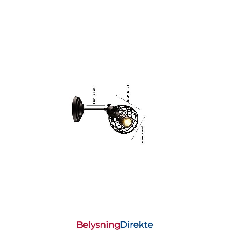 Retro Rørvegglamper Enkel Loftsstil Svart Fuglebur Metall Spisestue Kjøkken Bar Kafé Dekorasjonsbelysning