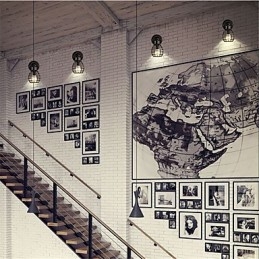 Retro Rørvegglamper Enkel Loftsstil Svart Fuglebur Metall Spisestue Kjøkken Bar Kafé Dekorasjonsbelysning