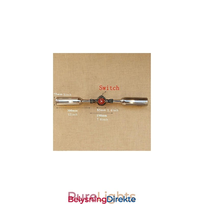 Retro Amerikansk Landsby Kreativ Industri Vind Designer Vannflaske Vegglampe Vegglampe Grå