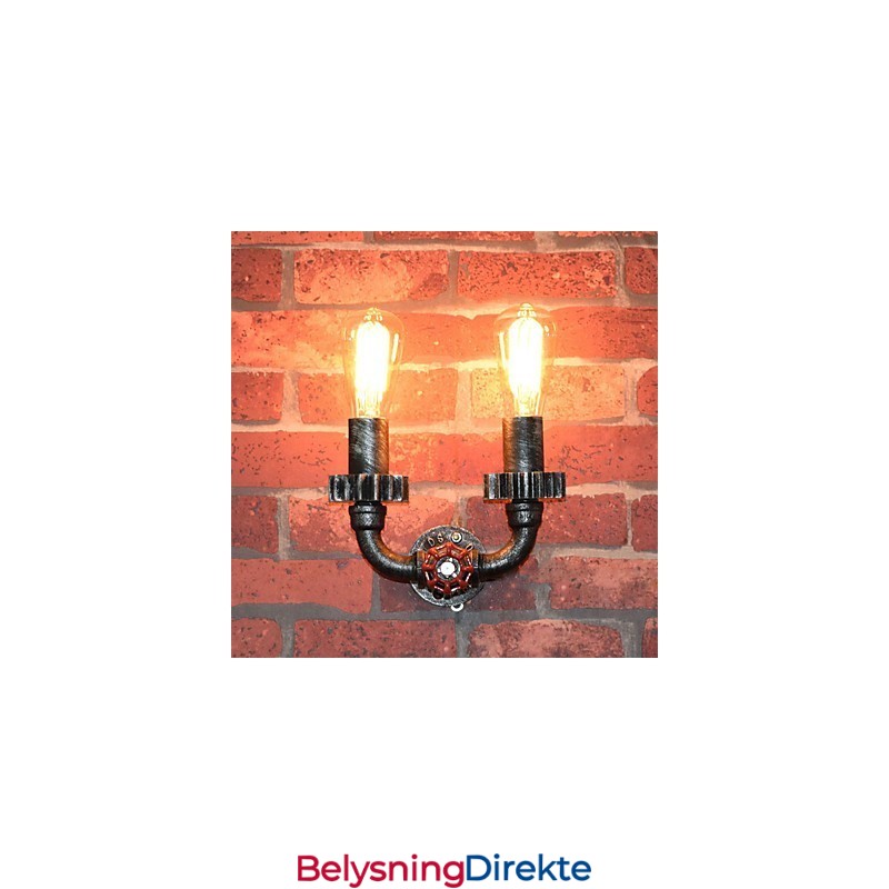 2 Hoder Vintage Industrielle Metallvegglamper Restaurant Kafé Bar Dekorasjonsbelysning