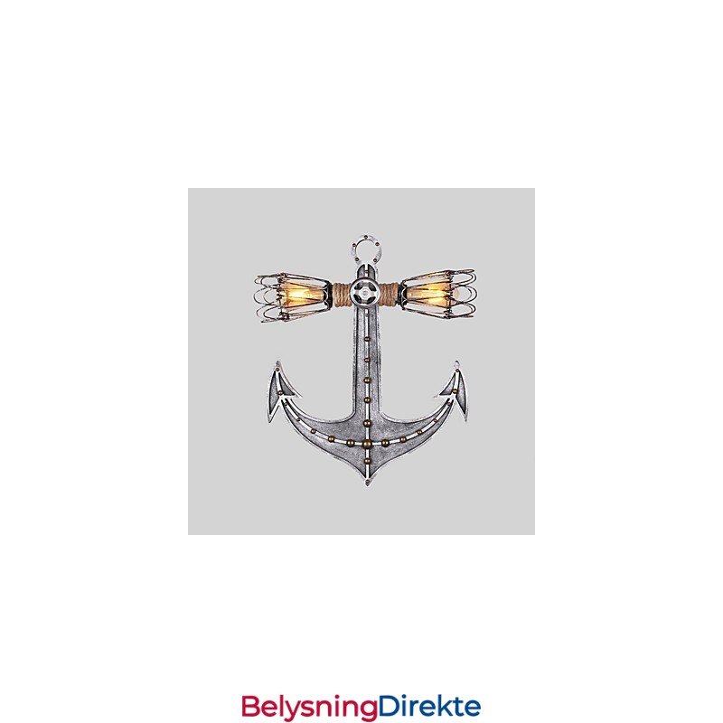 Vintage Industrielle Vegglamper I Tre, Båtankerform, Kreativ Restaurant, Kafé, Bardekorasjon, Belysning