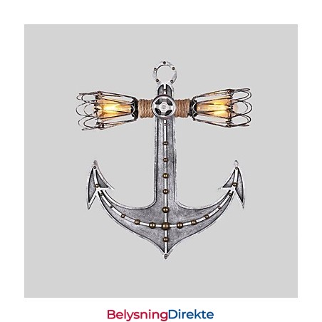 Vintage Industrielle Vegglamper I Tre, Båtankerform, Kreativ Restaurant, Kafé, Bardekorasjon, Belysning