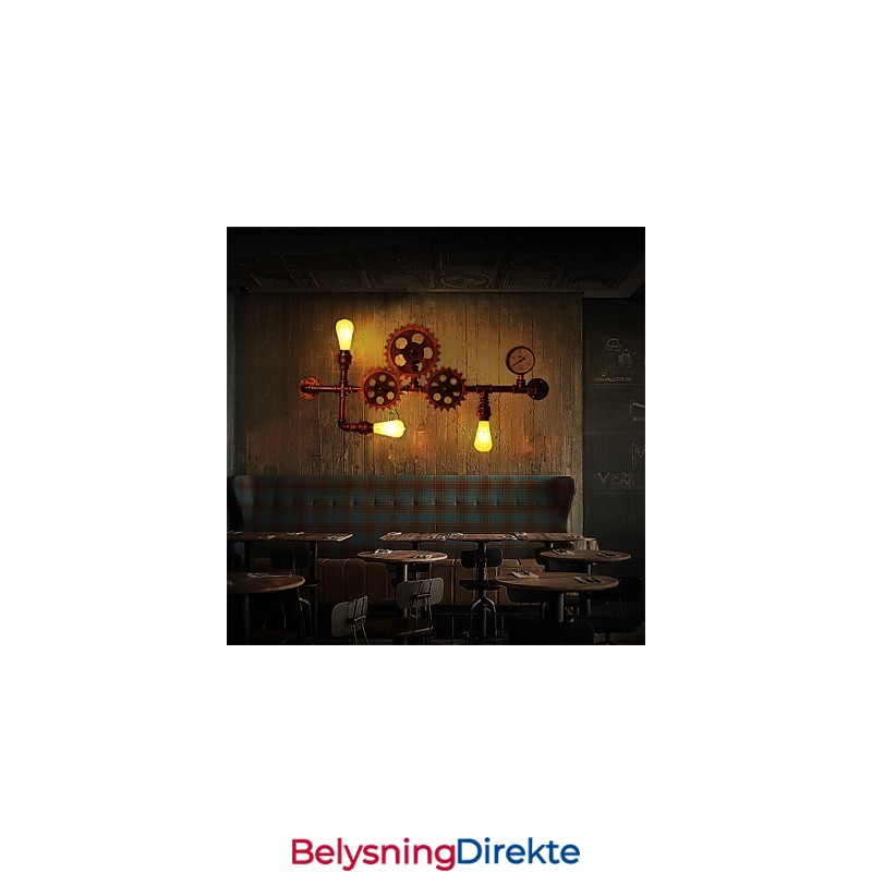 Vintage Industrielle Rørvegglamper I Treform, Kreative, Dreibare Lys, Restaurant, Kafé, Bar, Dekorasjonsbelysning