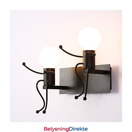 Robotformet Vintage Metall Industriell Loft Rustikk Vegglampe Bar Kafé Entré Vegglampe Svart Hvit Valgfritt