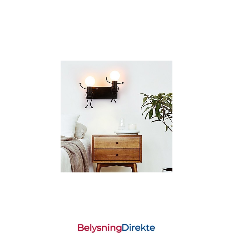 Robotformet Vintage Metall Industriell Loft Rustikk Vegglampe Bar Kafé Entré Vegglampe Svart Hvit Valgfritt