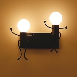 Robotformet Vintage Metall Industriell Loft Rustikk Vegglampe Bar Kafé Entré Vegglampe Svart Hvit Valgfritt