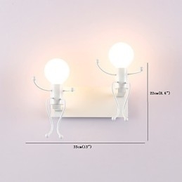 Robotformet Vintage Metall Industriell Loft Rustikk Vegglampe Bar Kafé Entré Vegglampe Svart Hvit Valgfritt