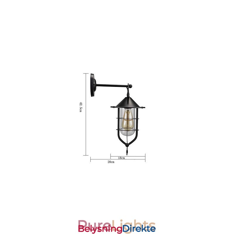 Europeisk Stil Vegglampe Balkonggang Utendørs Lampe Retro Industriell Vind Bar Gårdsplass Trapper Soverom Vegg
