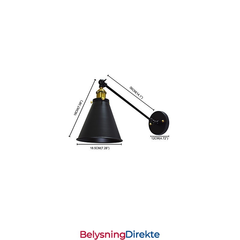 Buzz Paint Enkeltvegg Jernvegglampe Dum Svart Lyssabellampe På Vegg