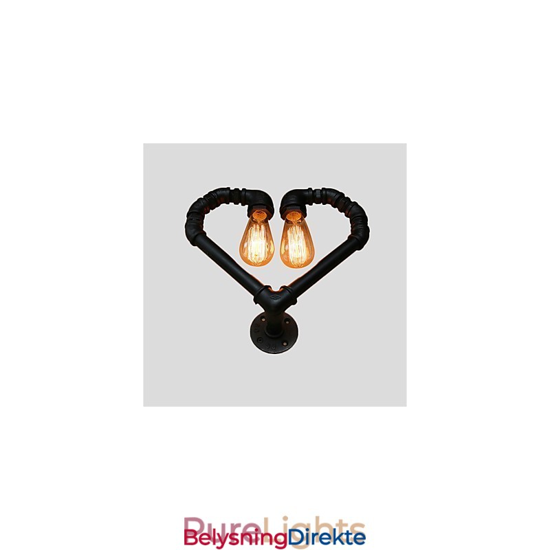 Vintage Vannrør Kjærlig Hjerte Kreative Vegglamper Industriell Stue Restaurant Barer Kafé Dekorasjon Vegglamper