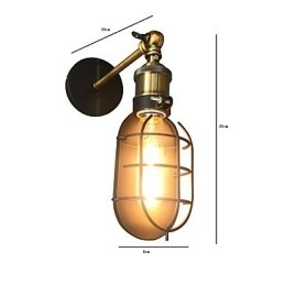 Vintage Svart Metall Loftsvegglampe Stue Spisestue Gang Kafé Barer Bar Vegglampe