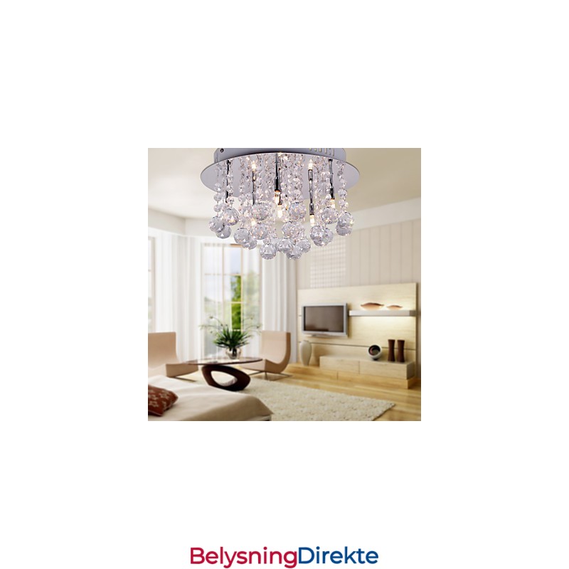 Moderne Samtids Krystall Krom Metall Innfelt Montering