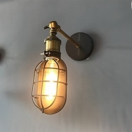 Vintage Svart Metall Loftsvegglampe Stue Spisestue Gang Kafé Barer Bar Vegglampe