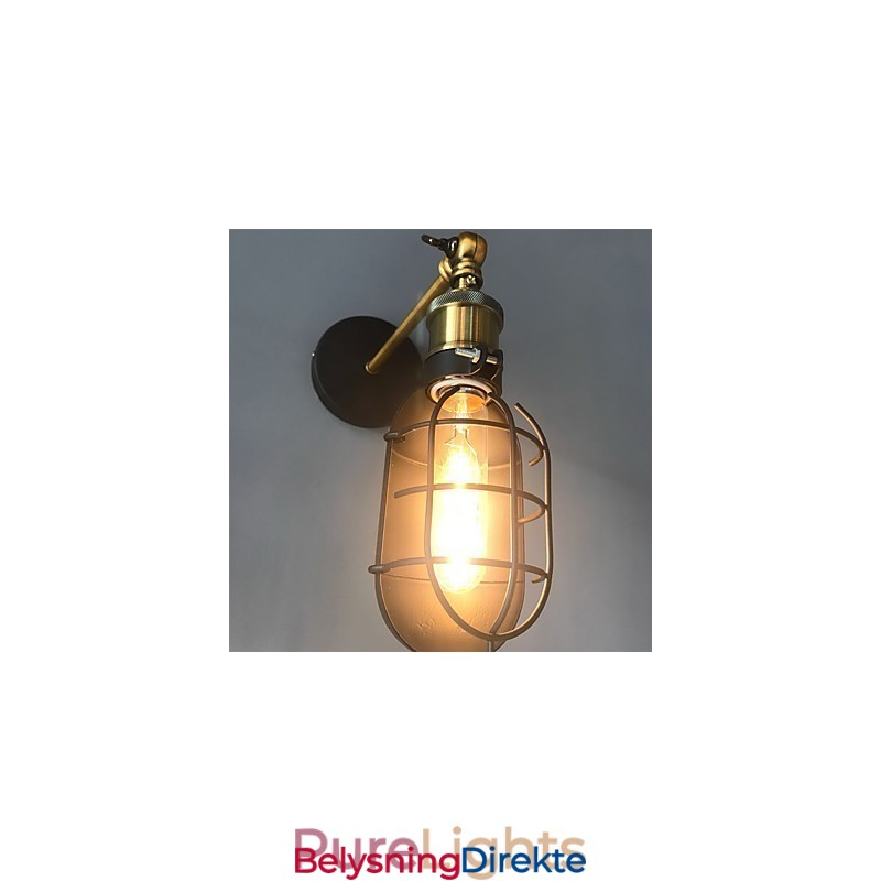 Vintage Svart Metall Loftsvegglampe Stue Spisestue Gang Kafé Barer Bar Vegglampe