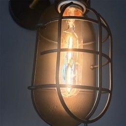 Vintage Svart Metall Loftsvegglampe Stue Spisestue Gang Kafé Barer Bar Vegglampe