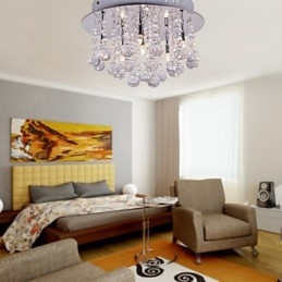 Moderne Samtids Krystall Krom Metall Innfelt Montering