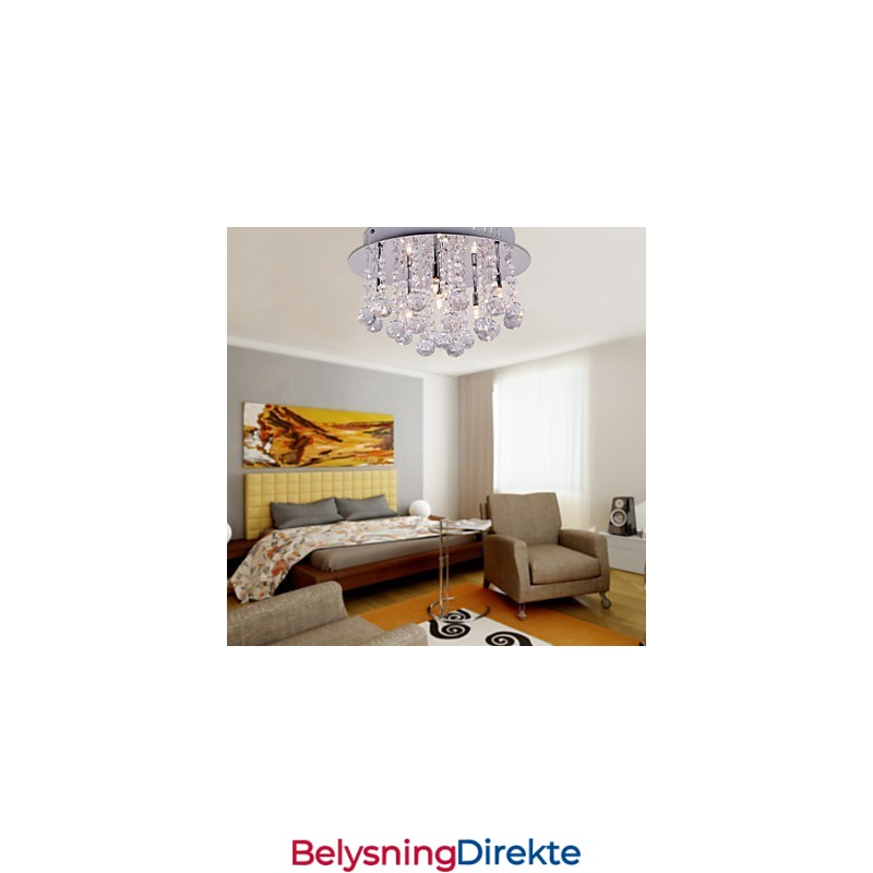 Moderne Samtids Krystall Krom Metall Innfelt Montering