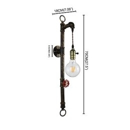 Vegglampe Vegglampe Veggjernsvegglampe Dum Black Lightsaber-Lampe På Veggen