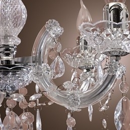 Upligh Krom Taklampe Stearinlys Akryl Armatur Lysekrone Anheng