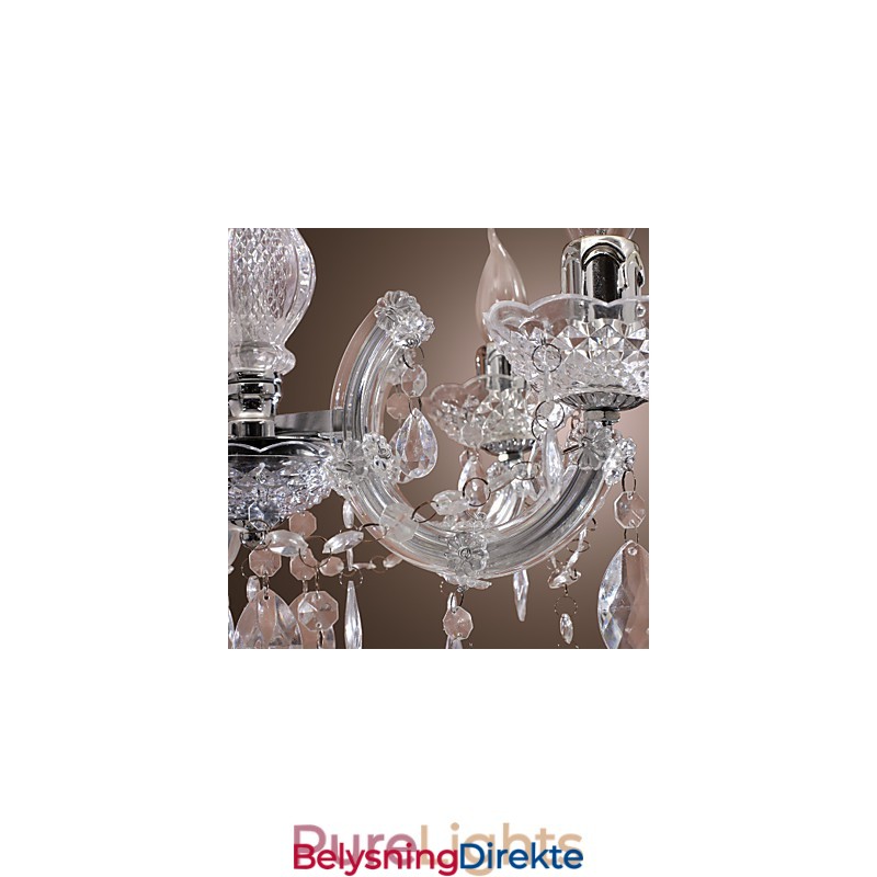 Upligh Krom Taklampe Stearinlys Akryl Armatur Lysekrone Anheng