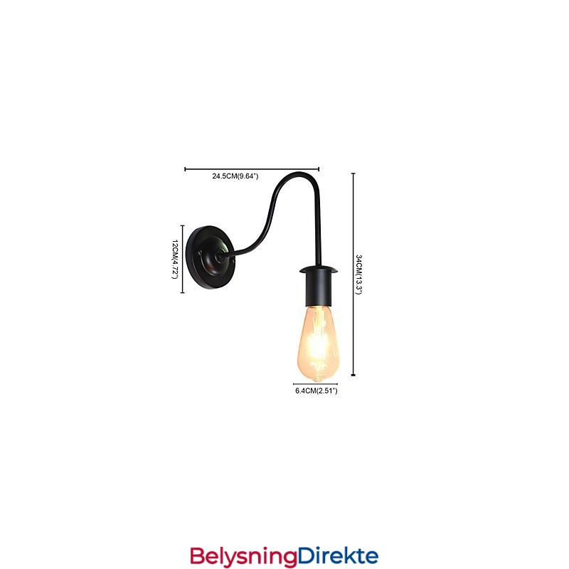 Vegglampetter Veggjern Vegglampe Dum Black Lightsaber-Lampe På Veggen