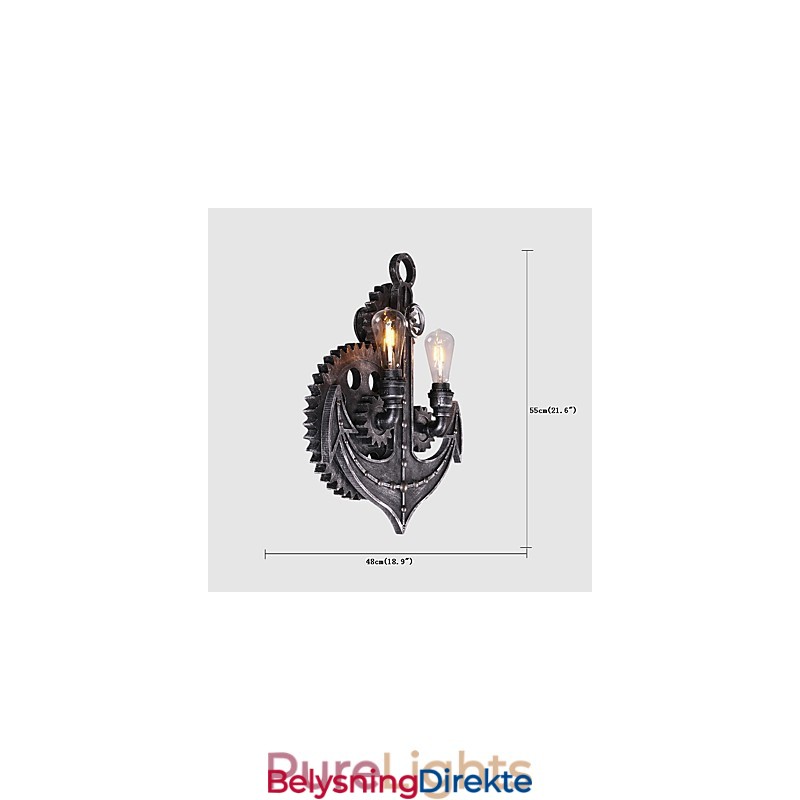 Vintage Industrielle Vegglamper I Treform, Kreative, Dreibare Lys, Restaurant, Kafé, Bar, Dekorasjonsbelysning