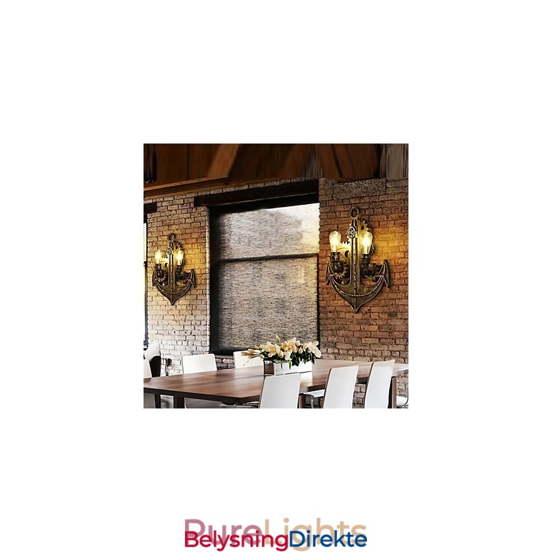 Vintage Industrielle Vegglamper I Treform, Kreative, Dreibare Lys, Restaurant, Kafé, Bar, Dekorasjonsbelysning