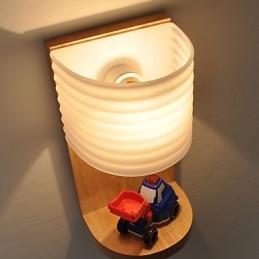 Enkel Vegglampe, Nattbordslampe Med Glassskjerm Og Heltre Til Soverom, Kommode, Stue, Babyrom, Studentrom, Salongbord, Bokhylle