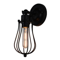 Malt Stålvegglampe Dum Svart Amerikansk Kaffedekorasjon Retro Vegglampe Lyssabellampe På Vegg