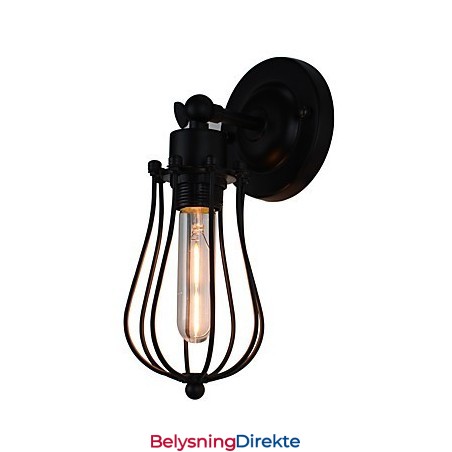 Malt Stålvegglampe Dum Svart Amerikansk Kaffedekorasjon Retro Vegglampe Lyssabellampe På Vegg