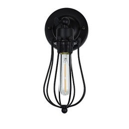 Malt Stålvegglampe Dum Svart Amerikansk Kaffedekorasjon Retro Vegglampe Lyssabellampe På Vegg