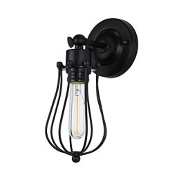 Malt Stålvegglampe Dum Svart Amerikansk Kaffedekorasjon Retro Vegglampe Lyssabellampe På Vegg