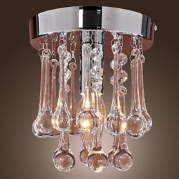 Moderne Samtids Krystall Mini Stil Krom Innfelt Montering