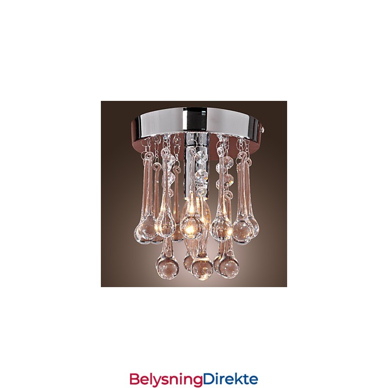 Moderne Samtids Krystall Mini Stil Krom Innfelt Montering