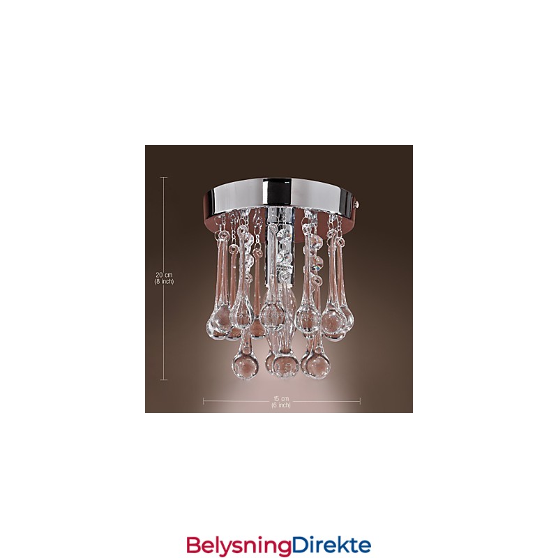 Moderne Samtids Krystall Mini Stil Krom Innfelt Montering