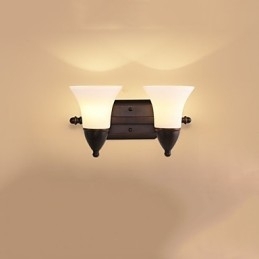 Rustikk Hytte Sort Oksidfinish Funksjon For Øyebeskyttelse Omgivelseslys Vegglampe Vegglampe