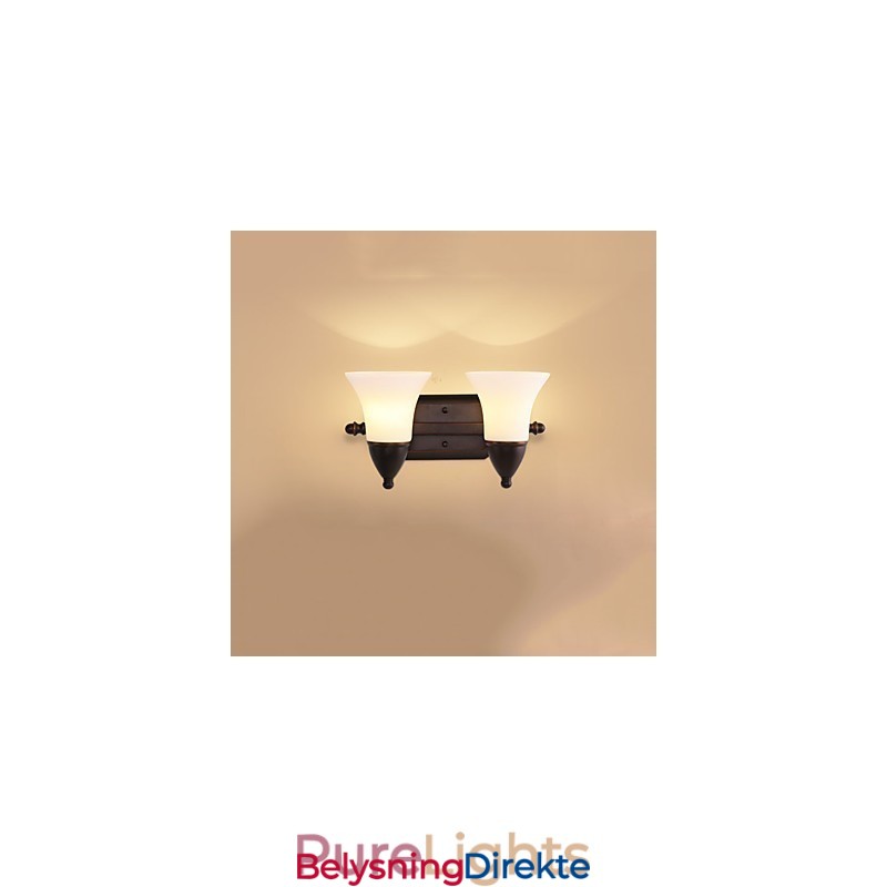 Rustikk Hytte Sort Oksidfinish Funksjon For Øyebeskyttelse Omgivelseslys Vegglampe Vegglampe