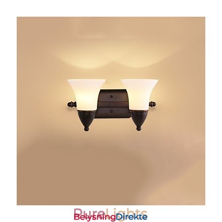 Rustikk Hytte Sort Oksidfinish Funksjon For Øyebeskyttelse Omgivelseslys Vegglampe Vegglampe