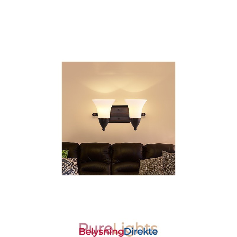 Rustikk Hytte Sort Oksidfinish Funksjon For Øyebeskyttelse Omgivelseslys Vegglampe Vegglampe