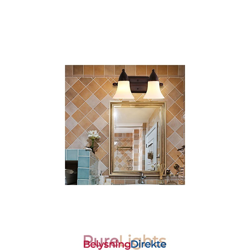 Rustikk Hytte Sort Oksidfinish Funksjon For Øyebeskyttelse Omgivelseslys Vegglampe Vegglampe