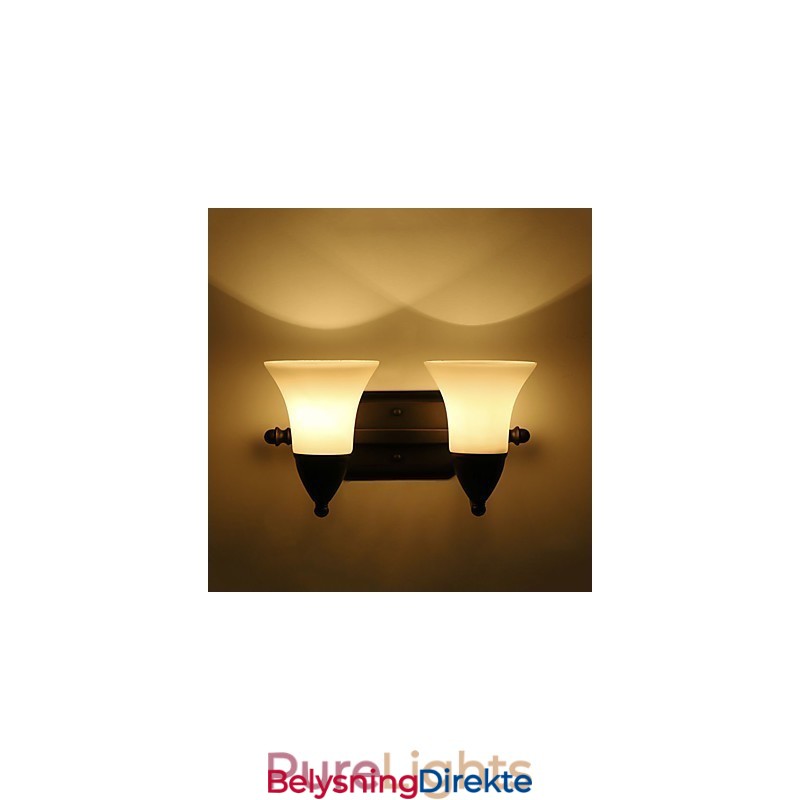 Rustikk Hytte Sort Oksidfinish Funksjon For Øyebeskyttelse Omgivelseslys Vegglampe Vegglampe