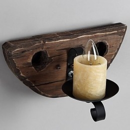 Rustikk Hyttemalingsfunksjon For Mini-Stil Opplyst Vegglampe I Vegg