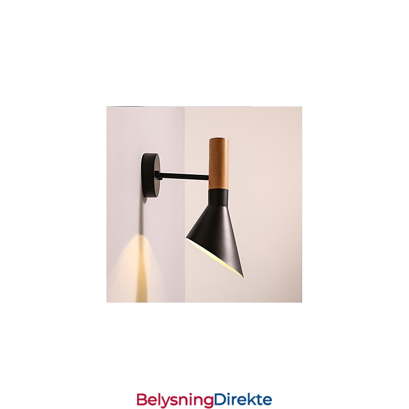 Nord-Europeisk Stil, Trestrukturert Metallvegglampe, Stue, Restaurant, Lysvinkel Justerbar