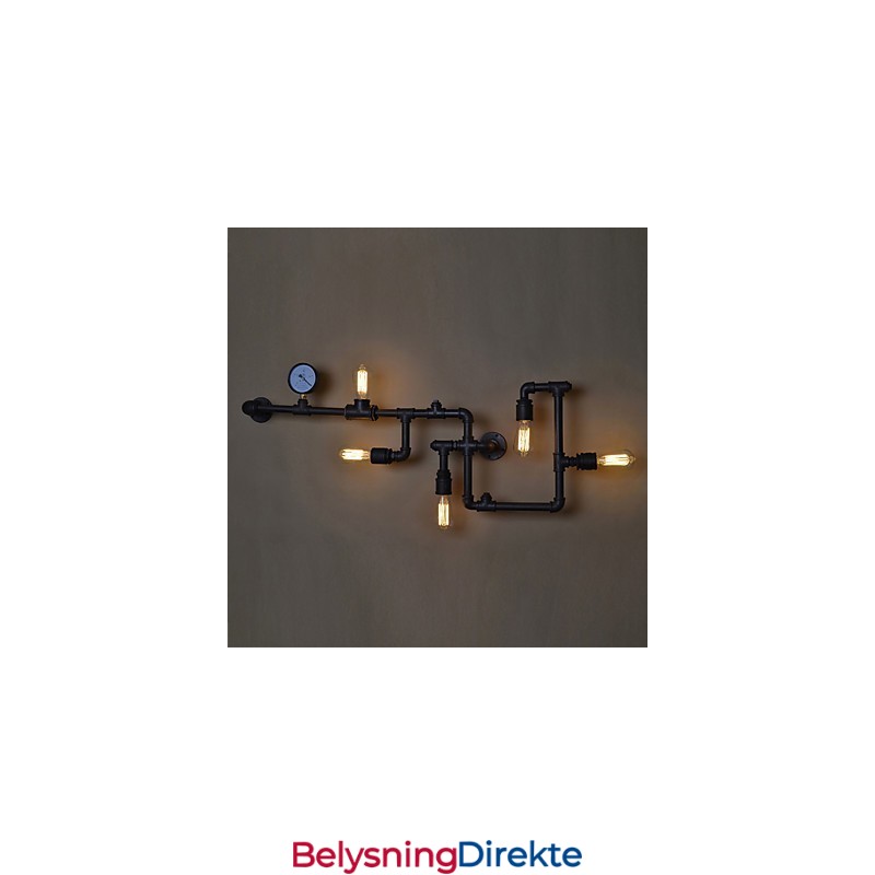 Industrielle Vegglamper I Loftstil Antikke Edison-Vegglamper Med Pærer Vintage Rørvegglampe For Stuebelysning