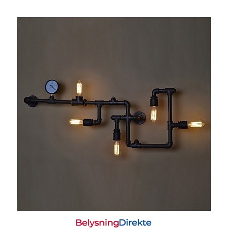 Industrielle Vegglamper I Loftstil Antikke Edison-Vegglamper Med Pærer Vintage Rørvegglampe For Stuebelysning