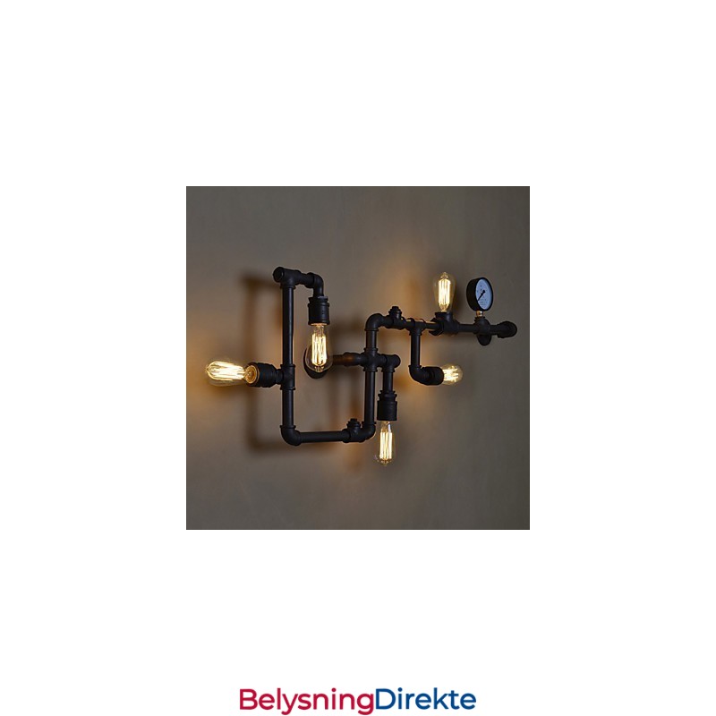 Industrielle Vegglamper I Loftstil Antikke Edison-Vegglamper Med Pærer Vintage Rørvegglampe For Stuebelysning