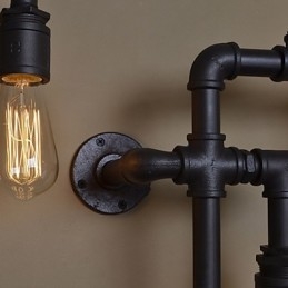 Industrielle Vegglamper I Loftstil Antikke Edison-Vegglamper Med Pærer Vintage Rørvegglampe For Stuebelysning