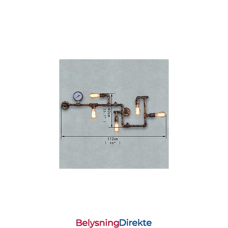 Industrielle Vegglamper I Loftstil Antikke Edison-Vegglamper Med Pærer Vintage Rørvegglampe For Stuebelysning