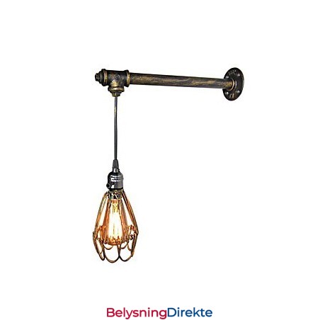 Loft Vintage Vegglampe Restaurant Kafé Korridor Bar Iron Cage Vegglampe Industri Jernrør Belysning